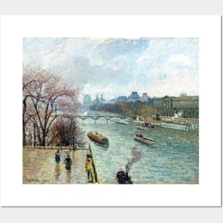 High Resolution Camille Pissarro The Louvre Afternoon Rainy Weather 1900 Posters and Art